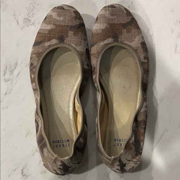 Stuart Weitzman Brown Camouflage Flats - Picture 1 of 5